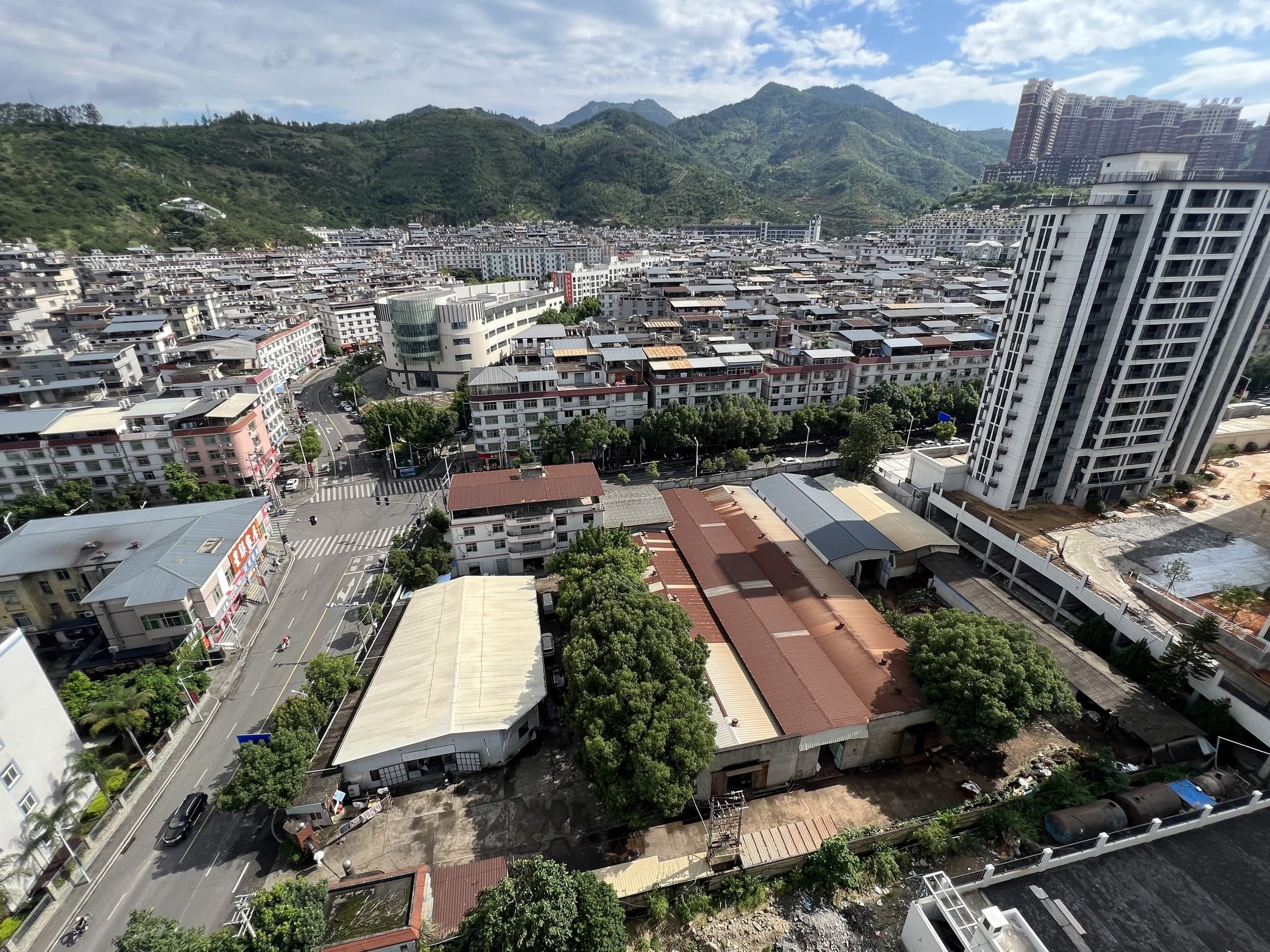 Aerial view of Yongxing Pump factory buildings and surrounding area